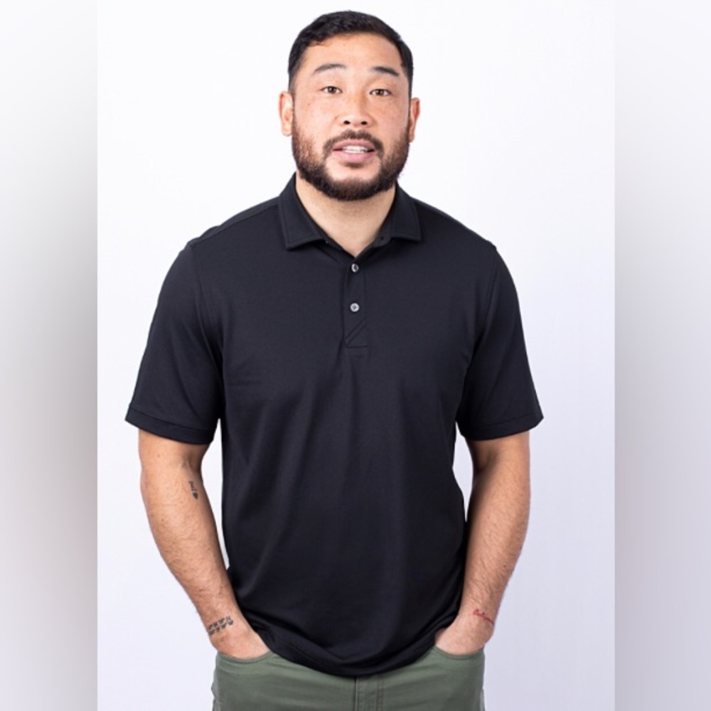 NEW Cutter & Buck Silk Black Polo Shirt‎